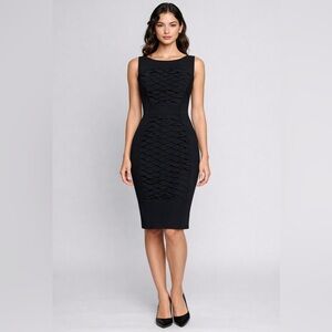 Chiara Boni La Petite Robe Brittany Black Textured Sheath Dress | IT 42 / US 6